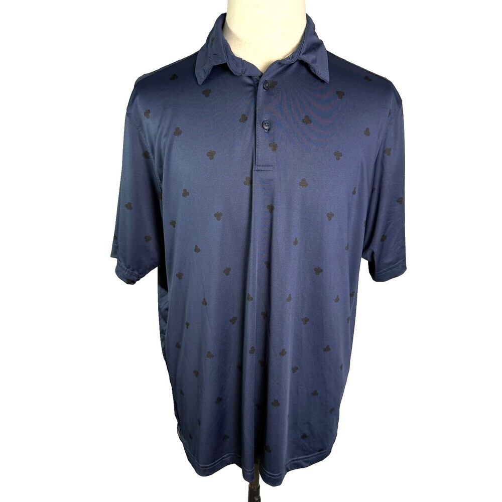 Walter Hagen Men's Navy Blue Card Clubs Novelty Print Golf Polo Shirt Sz Large - Picture 2 of 14